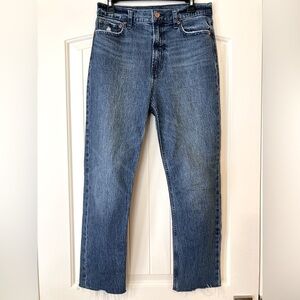 GAP jeans, cheeky straight cut with sky high waist. Medium blue, size 8
